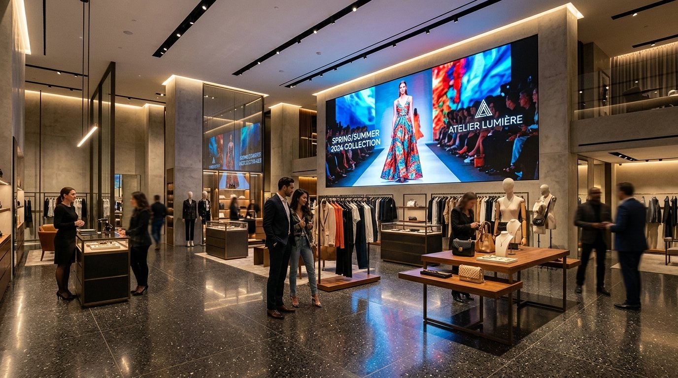 Retail showroom LED video wall